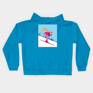 Skier Snow Mountains Extreme Sport Kids Hoodie